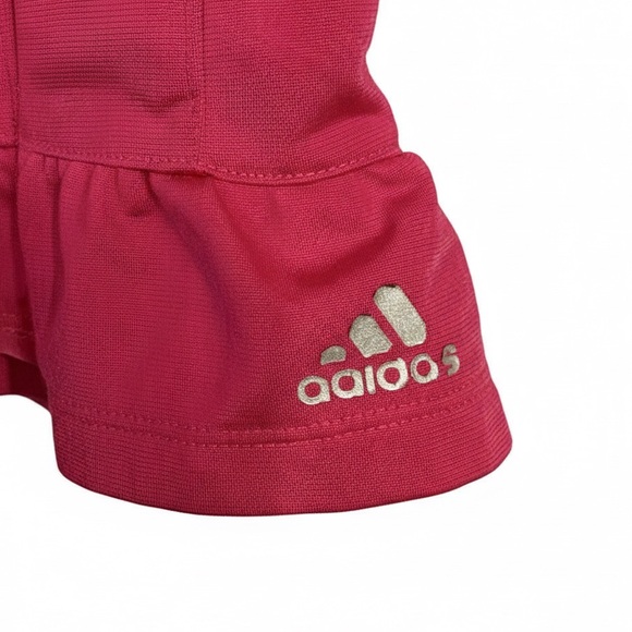 ADIDAS Toddler Girl 2T Hot Pink Peplum Ruffle Star Track Jacket Full Zip - Picture 3 of 7